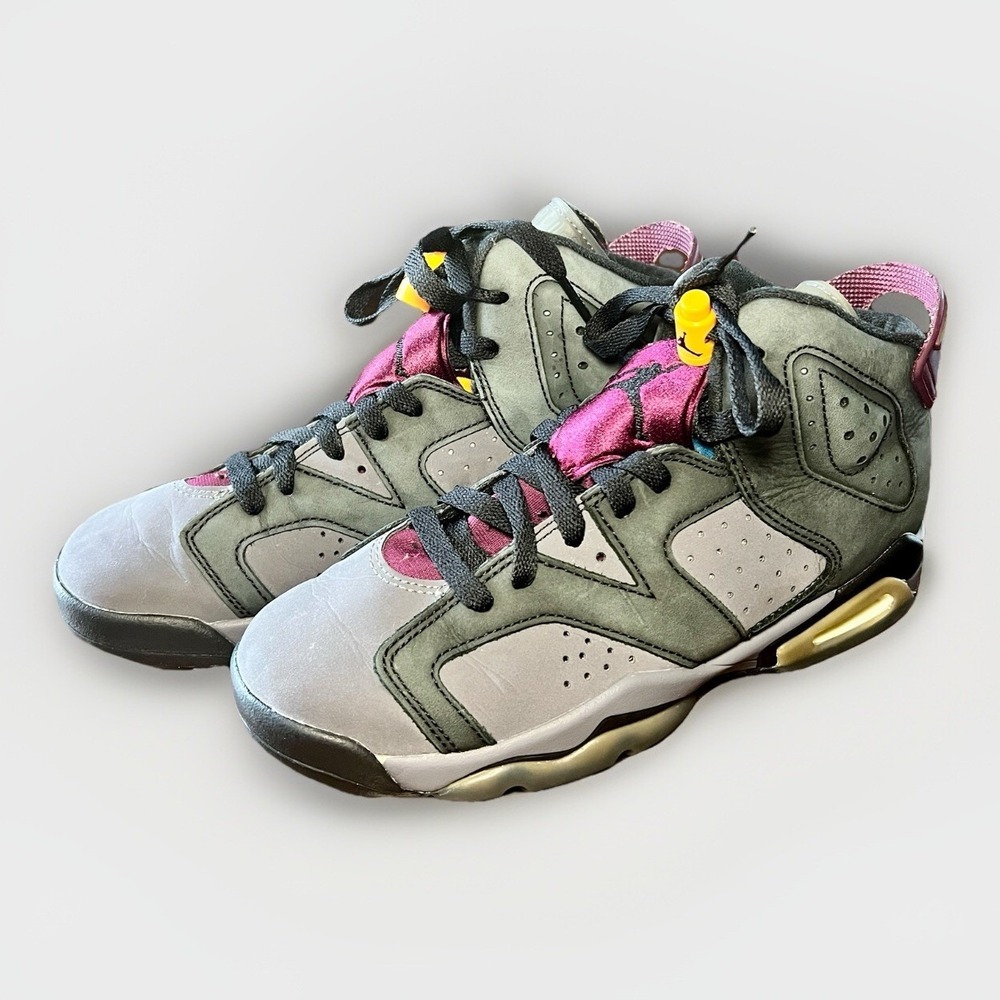 Nike Air Jordan 6 Retro GS Bordeaux Youth Size 5Y 384665-063‎ Gray Black